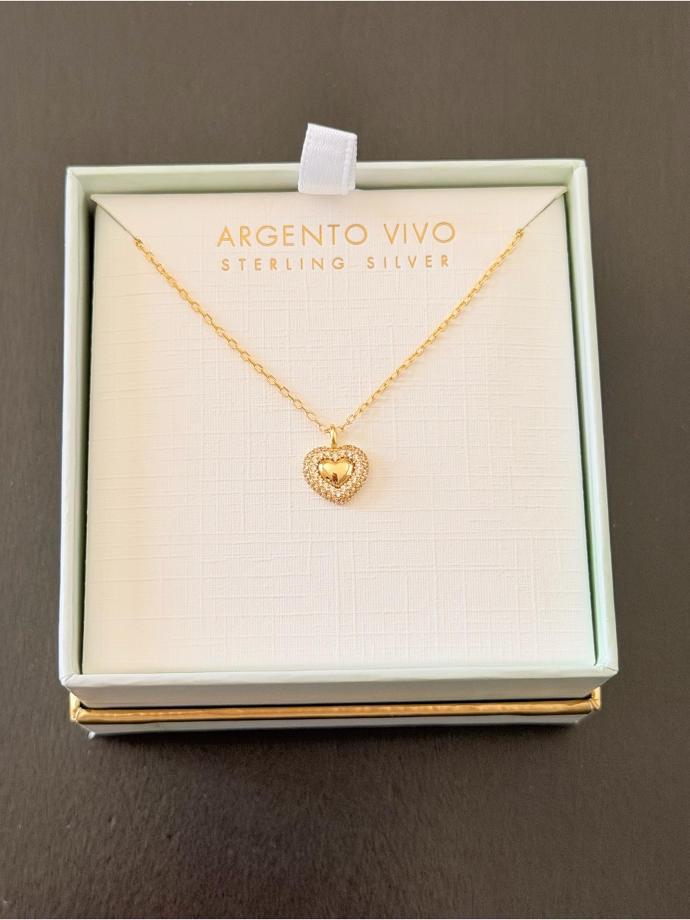 ARGENTO VIVO Sterling Silver Pavé CZ Heart Pendant Necklace